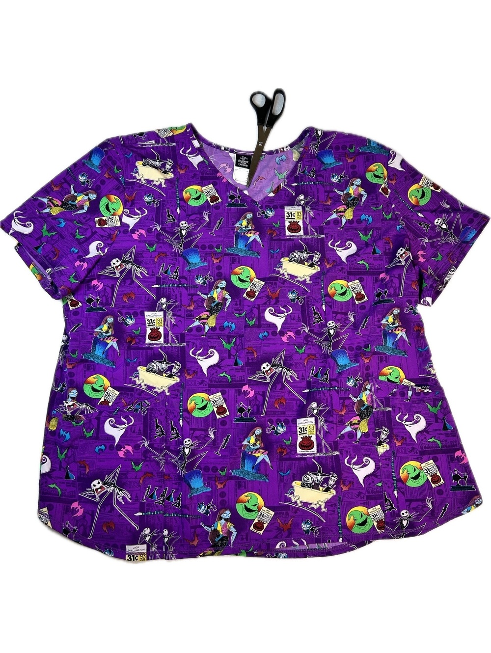 Disney Tim Burton's The Nightmare Before Christmas 3XL Scrub Top